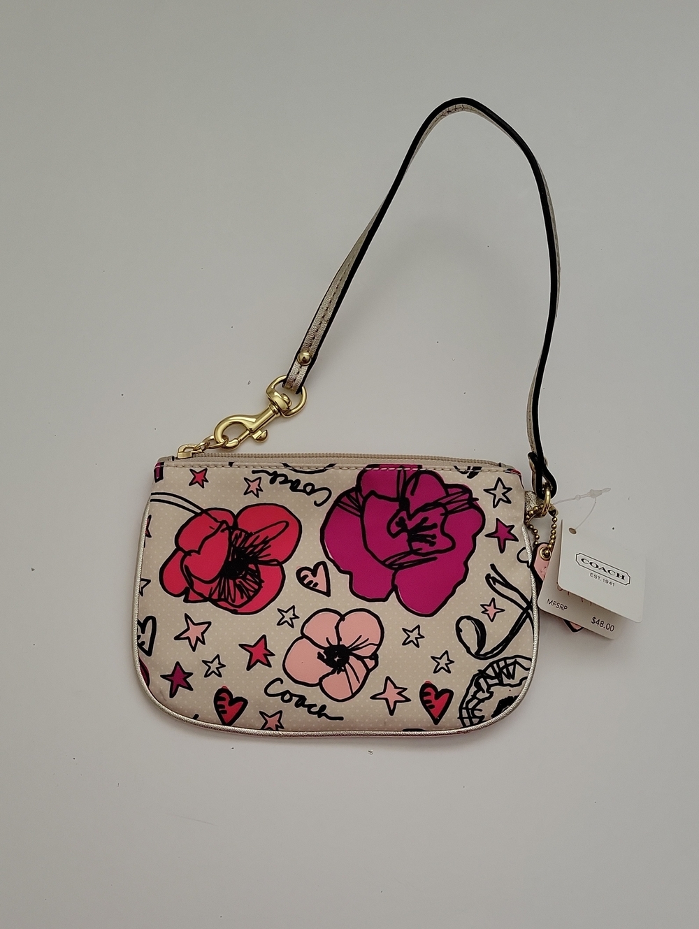 Coach Pink & Fuchsia Floral Wristlet